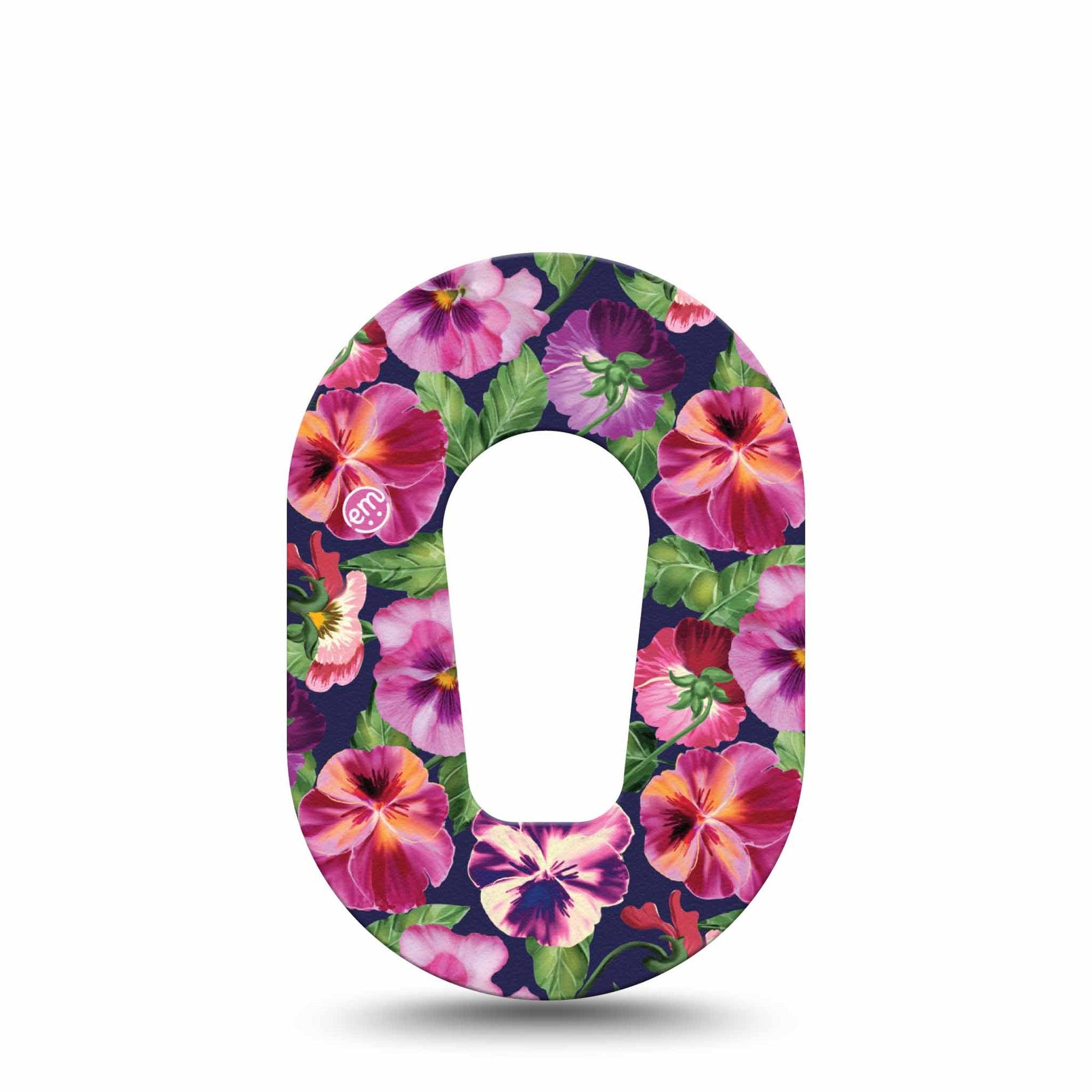 ExpressionMed Flower Girl Pansies Dexcom G6 Mini Tape Single Tape Pansy Florals, Adhesive Tape CGM Design