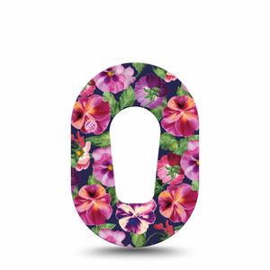 ExpressionMed Flower Girl Pansies Dexcom G6 Mini Tape Single Tape Pansy Florals, Adhesive Tape CGM Design