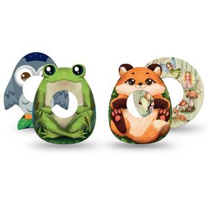 ExpressionMed Woodland Wonders Variety Pack Freestyle Libre and Libre 2 Plus Tape, Abbott Lingo, 4-Pack Tape Variety, Fuzzy Animals Inspired, Fixing Ring Tape Continuous Glucose Monitor Design
