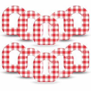 ExpressionMed Red Gingham Omnipod, 10-Pack Picnic plaid Sensor Decoration For Insulin Pump
