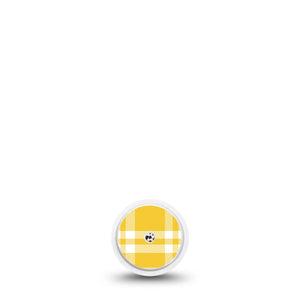 ExpressionMed yellow gingham Freestyle Libre, Libre 2 Plus, and Abbott Lingo Sticker, Single Sticker Cheery gingham Decorative Patch for Continuous Glucose Monitor
