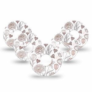 ExpressionMed Minimalist Botanical Freestyle Libre 3 and Libre 3 Plus, 5-Pack Subtle plant illustration Sensor Decoration for CGM