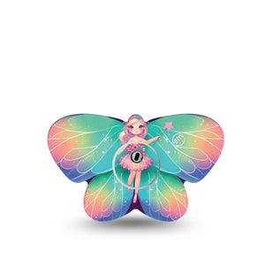 ExpressionMed Fairy Freestyle Libre 3 and Libre 3 Plus Butterfly Shape Tape Single Tape and Single Sticker Pastel Fairytale Pixie, Overlay Patch CGM Design