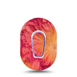 ExpressionMed Ruffles Dexcom G6 Mini, Single Tape and Single Sticker Orange ruffles Waterproof Adhesive Tape for CGM