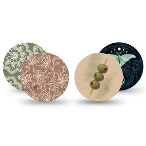 ExpressionMed Olive Grove Dexcom G7 and Dexcom Stelo Glucose Biosensor System OverPatch, 4-Pack Tape Green olives inspired Overlay Tape for CGM