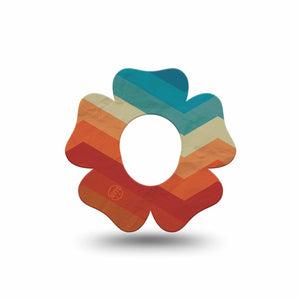 ExpressionMed Retro Winter Coat Dexcom G7 Flower Shape Tape, Dexcom Stelo Glucose Biosensor System, Single Tape 70s Coat Pattern, Plaster CGM Design