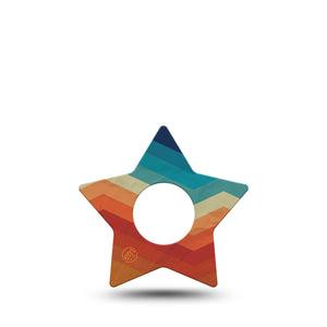 ExpressionMed Retro Winter Coat Infusion Set Star Shape Tape, 5-Pack Tape Rainbow Vintage Inspired, Fixing Ring Patch Continuous Glucose Monitor Design