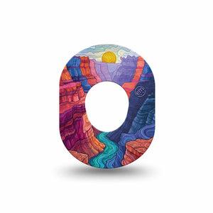 ExpressionMed Grand Canyon Dexcom G7 and Dexcom Stelo Glucose Biosensor System Mini, Single Tape desert nature style Waterproof Plaster for CGM