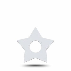 ExpressionMed White Freestyle Libre 3 and Libre 3 Plus Star Shape Tape Single Tape Simple Design, Patch CGM Design