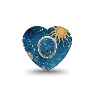 ExpressionMed Mystic Skies Dexcom G7 and Dexcom Stelo Glucose Biosensor System Heart, Single Tape and Single Sticker sun and clouds illustration Best Covers for CGM