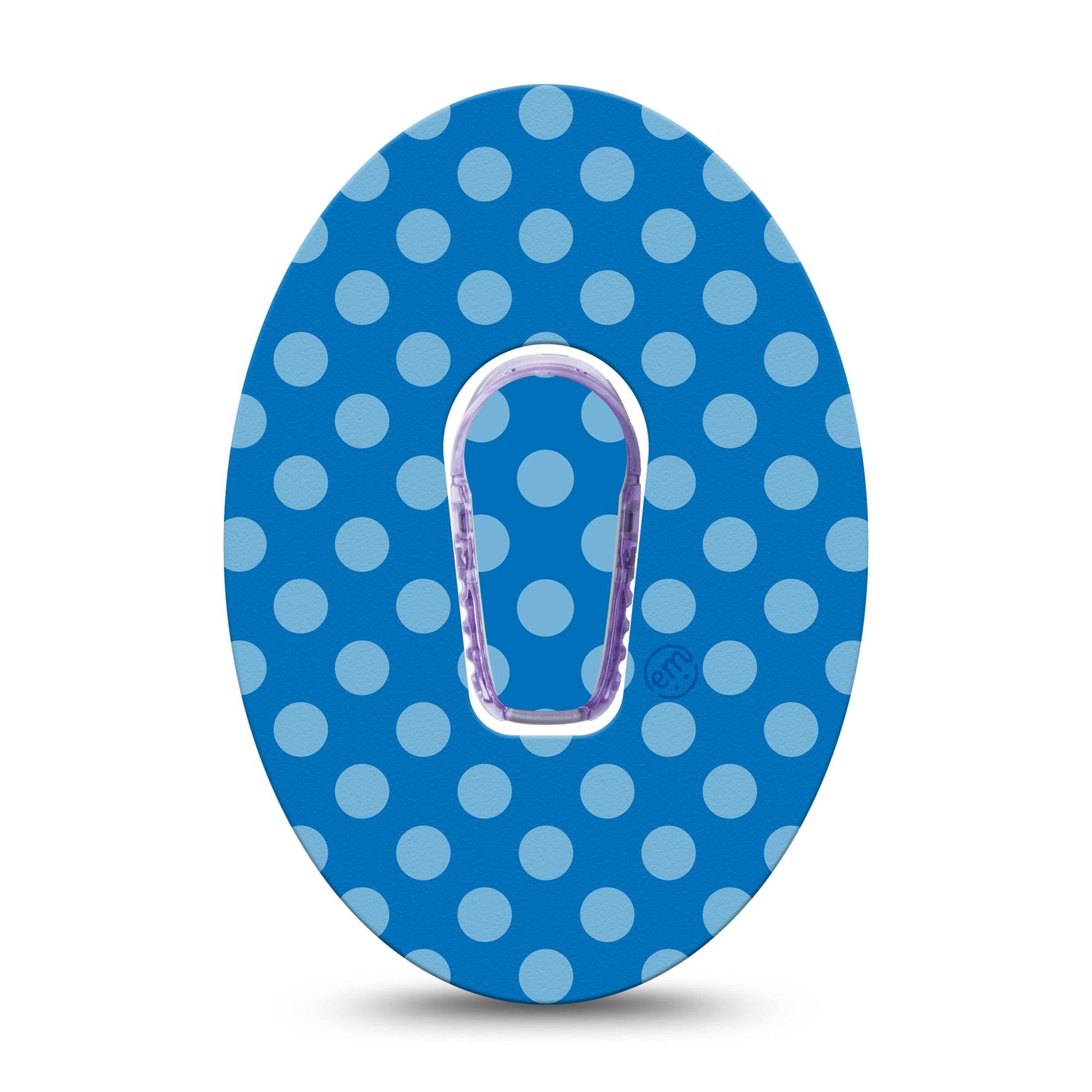 ExpressionMed Blue Polka Dots Dexcom G6 Tape, Single Tape and Single Sticker Barbie Dress Inspired, Plaster Continuous Glucose Monitor Design