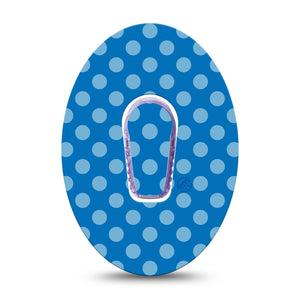 ExpressionMed Blue Polka Dots Dexcom G6 Tape, Single Tape and Single Sticker Barbie Dress Inspired, Plaster Continuous Glucose Monitor Design