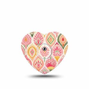 ExpressionMed Blush Freestyle Libre 3 and Libre 3 Plus Heart, Single Tape and Single Sticker soft neutral pink Patch for CGM