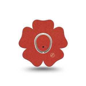 ExpressionMed Cherry Red Dexcom G7 Flower Shape Tape, Dexcom Stelo Glucose Biosensor System, Single Tape and Single Sticker Tomato Red Shade, Plaster CGM Design