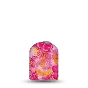 ExpressionMed Pink Hibiscus Pod Full Wrap Sticker Pod Full Wrap Sticker Single Sticker Pink and orange hibiscus petals Decorative Decal Pump design