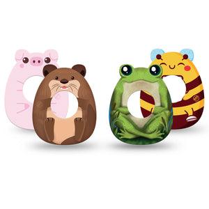 ExpressionMed Buzz, Boink and Splash Variety Pack Freestyle Libre 2 and Libre 2 Plus Gumdrop Shape Tape, Abbott Lingo, 4-Pack Tape Variety Adorable Stuffed Animal Inspired, Patch CGM Design