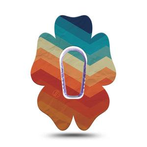 ExpressionMed Retro Winter Coat Dexcom G6 Flower Shape Tape, Single Tape and Single Sticker Rainbow Geometrics, Adhesive Patch Continuous Glucose Monitor Design