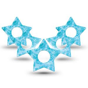 ExpressionMed Sunlit Water Infusion Star, 10-Pack Blue water Waterproof Sensor Cover For Pump