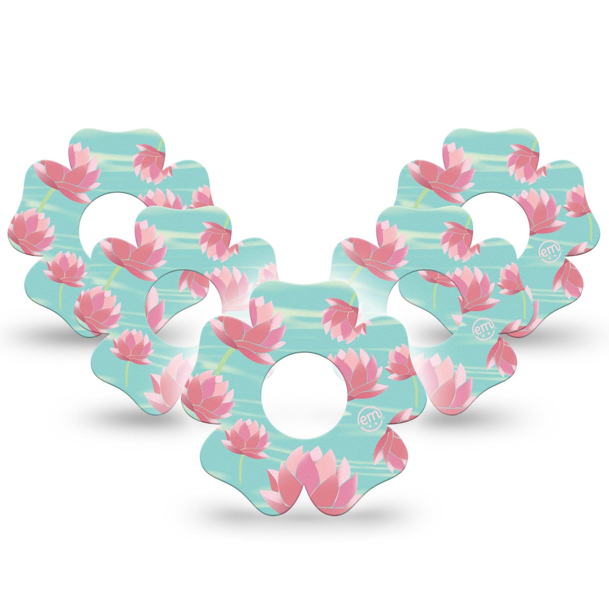 ExpressionMed Meditation Lotus Infusion Set Flower Shape Tape 10-Pack Tape Peaceful Lotus, Plaster Continuous Glucose Monitor Design