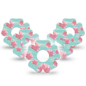 ExpressionMed Meditation Lotus Infusion Set Flower Shape Tape 10-Pack Tape Peaceful Lotus, Plaster Continuous Glucose Monitor Design