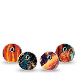 ExpressionMed Ember Rise Variety Pack Freestyle Libre 3 Sticker, 4-Pack Sticker Variety Cool Mythological Creatures, Decorative Decal CGM Design