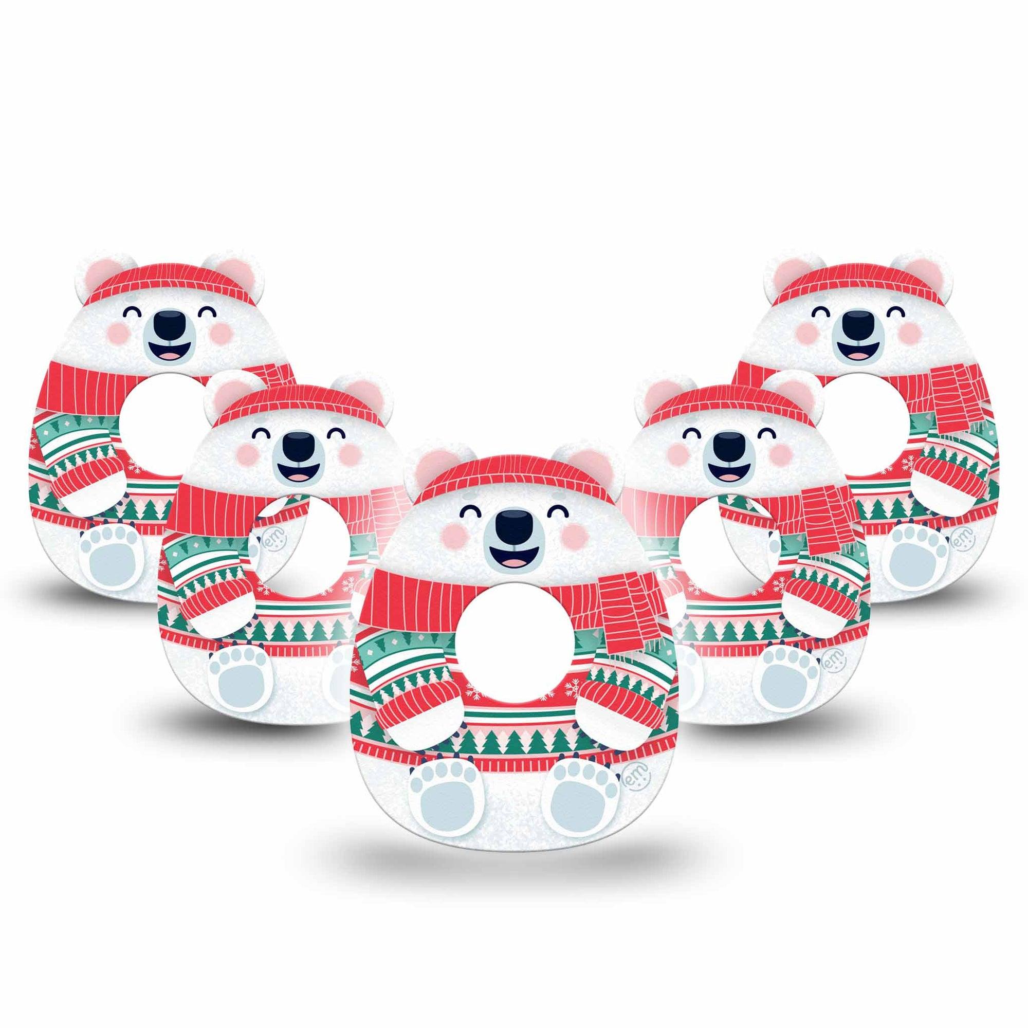 ExpressionMed Cozy Polar Bear Infusion Set Tape 10-Pack Tape Bear Squishmallow-Inspired, Overlay Patch CGM Design