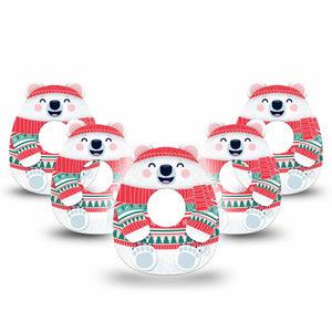 ExpressionMed Cozy Polar Bear Infusion Set Tape 10-Pack Tape Bear Squishmallow-Inspired, Overlay Patch CGM Design