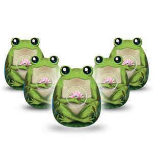 ExpressionMed Froggy Freestyle Libre 2 and Libre 2 Plus Gumdrop Shape Tape, Abbott Lingo, 5-Pack Tape and 5-Pack Sticker Lily Pad Frog, Patch CGM Design