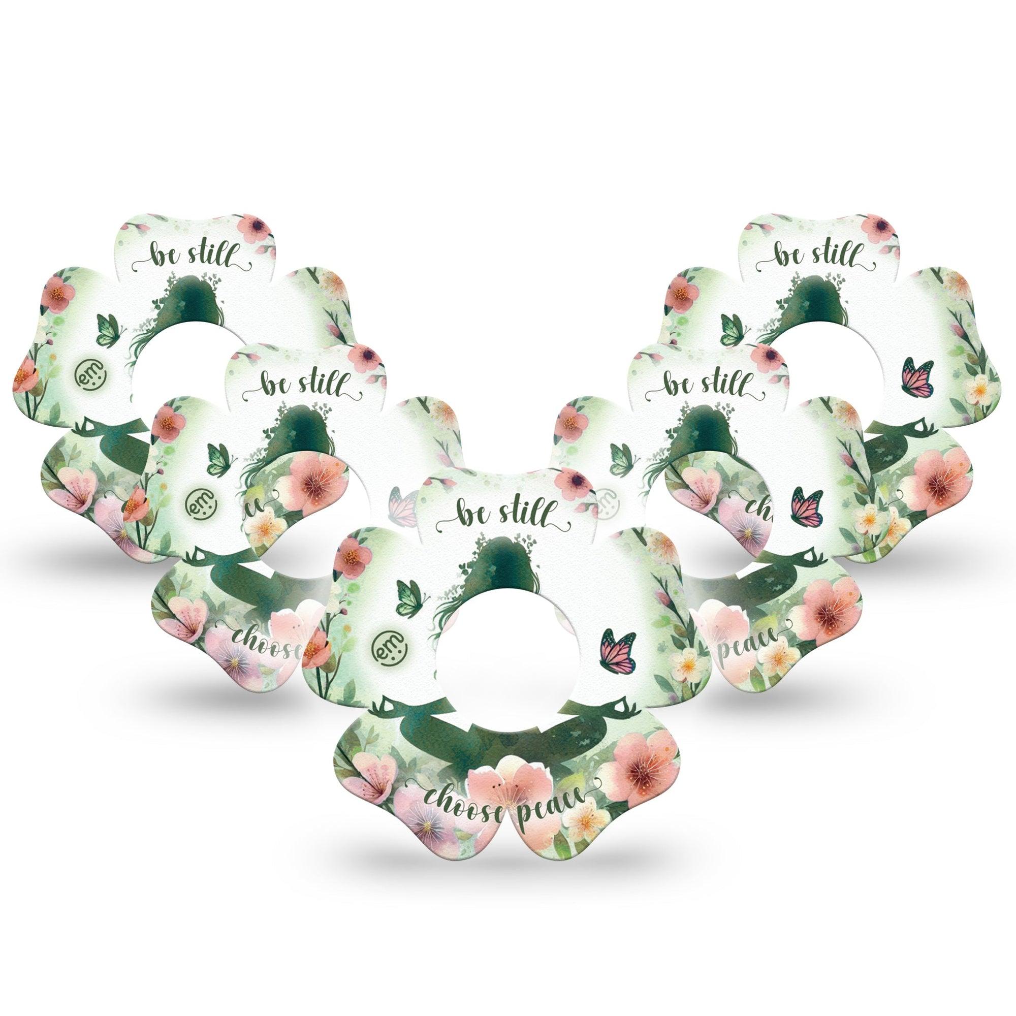 ExpressionMed Meditation Infusion Set Flower Shape Tape 10-Pack Tape Quietness Floral Mediating, Plaster Continuous Glucose Monitor Design