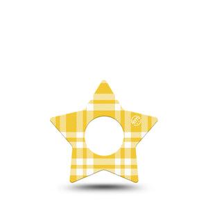 ExpressionMed yellow gingham Infusion Star, 5-Pack Yellow plaid gingham Waterproof Adhesive Tape For Insulin Pump