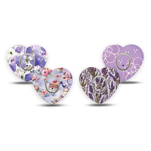 ExpressionMed Garden Party Dexcom G7 and Dexcom Stelo Glucose Biosensor System Heart, tape and sticker  Lovable deserts and florals Vinyl Decoration for CGM