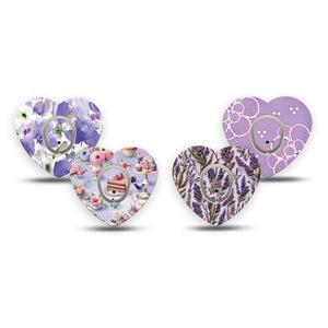 ExpressionMed Garden Party Dexcom G7 and Dexcom Stelo Glucose Biosensor System Heart, tape and sticker  Lovable deserts and florals Vinyl Decoration for CGM