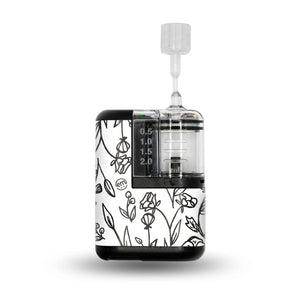 ExpressionMed Custom B&W Floral Tandem Mobi Sticker Single Sticker Only Monochrome Flowers Vinyl Decoration Pump Design