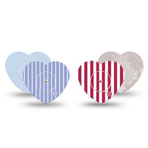 ExpressionMed Washed Classics Freestyle Libre, Libre 2 Plus, and Abbott Lingo Heart, tape and sticker  faded patriotic colors Decorative Patch for CGM