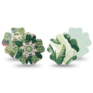 ExpressionMed Tropical Greens Freestyle Libre, Libre 2 Plus, and Abbott Lingo Flower, tape and sticker  tropical botanical pattern Best Covers for CGM