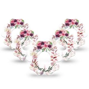 ExpressionMed Just Breathe Infusion Set Flower Shape Tape 10-Pack Tape Relaxing Breath, Plaster Continuous Glucose Monitor Design