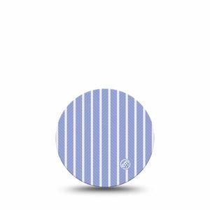 ExpressionMed Blue Stripes Freestyle Libre 3 and Libre 3 Plus OverPatch, Single Tape Peaceful blue white stripes Adhesive Tape for CGM