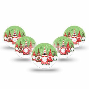 ExpressionMed Holiday Gnomies Freestyle Libre 3 Tape 5-Pack Tape and 5-Pack Sticker Christmas Magic Gnomies, Adhesive Tape CGM Design