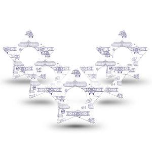 ExpressionMed Airplane Infusion Set Star Shape Tape 10-Pack Tape Small Aircraft Outlines, Fixing Ring Patch Continuous Glucose Monitor Design