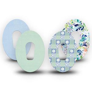 ExpressionMed Soft Balance Dexcom G6, 4-Pack Tape Spring blues greens Decorative Adhesive Tape for CGM