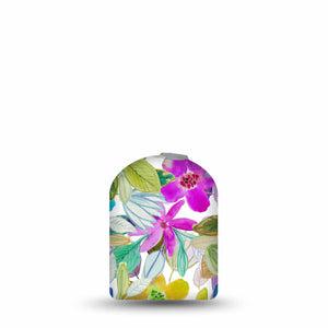 ExpressionMed Watercolor Floral Pod Full Wrap Sticker Pod Full Wrap Sticker Single Sticker tropical blues and purples floral Decorative Decal Pump design