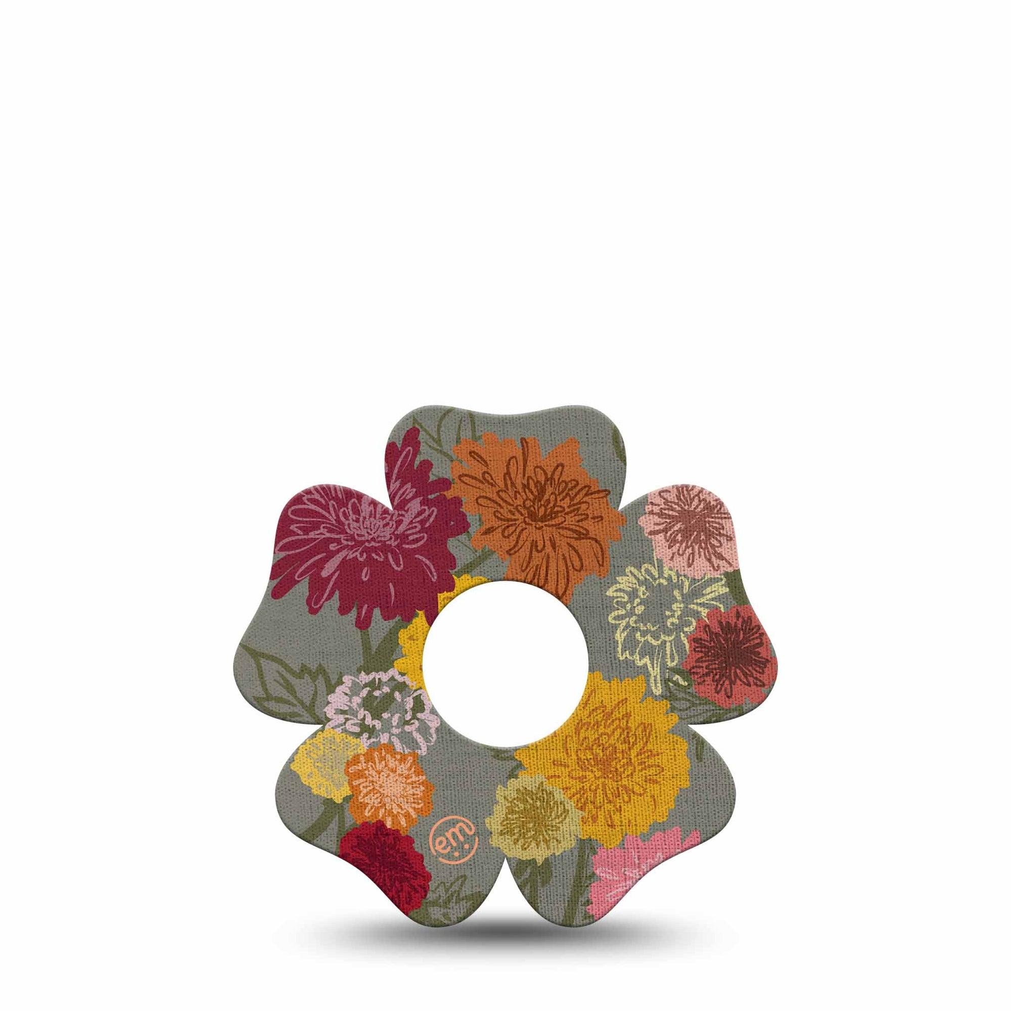 ExpressionMed Chrysanthemums Freestyle Libre 3 Flower Shape Tape Single Tape Autumn Bouquet Plaster CGM Design