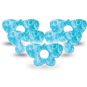 ExpressionMed Sunlit Water Freestyle Libre 3 and Libre 3 Plus Butterfly, 5-Pack Blue water Waterproof Sensor Cover for Continuous Glucose Monitor