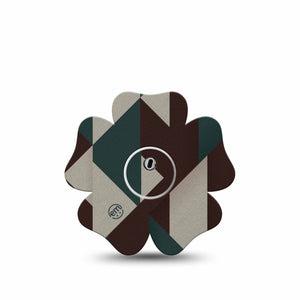 ExpressionMed Timberline  Freestyle Libre 3 and Libre 3 Plus Flower, Single Tape and Single Sticker Moody geometric print Adhesive Tape for CGM
