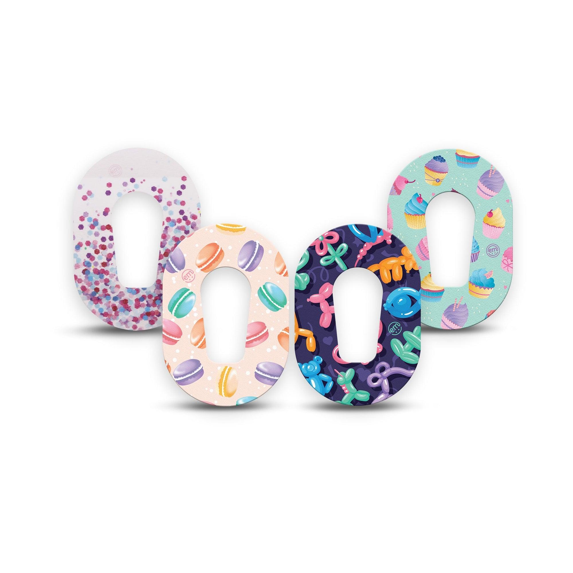 ExpressionMed Birthday Party Variety Pack Dexcom G6 Mini Tape 4-Pack Tape Variety Birthday Celebration, Adhesive Tape CGM Design