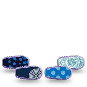 ExpressionMed Barbie Splash Variety Pack Dexcom G6 Sticker, 4-Pack Sticker Variety Blue Tones, Vinyl Decoration Continuous Glucose Monitor Design