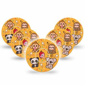 ExpressionMed Ice Cream Buddies Freestyle Libre and Libre 2 Plus Tape, Abbott Lingo, 5-Pack Tape and 5-Pack Sticker Adorable Ice Cream Pals, Fixing Ring Tape Continuous Glucose Monitor Design