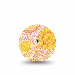 ExpressionMed Bright Sunshine Freestyle Libre 3 and Libre 3 Plus, Single Tape and Single Sticker golden summer aesthetic Accessories for Continuous Glucose Monitor