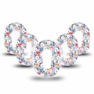 ExpressionMed Petal Breeze Dexcom G6 Mini, 5-Pack Baby blue spring Waterproof Plaster for Continuous Glucose Monitor