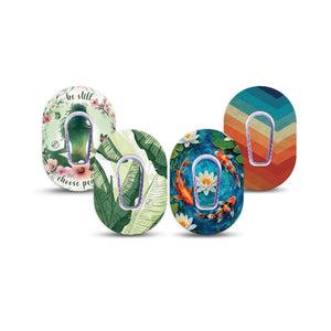 ExpressionMed Serene Dexcom G6 Mini, tape and sticker  peaceful nature illustration Waterproof Adhesive Tape for CGM